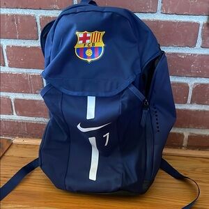 Nike Blue Athletic Backpack with Barcelona Crest soccer backpack